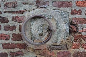 Iron ring on a wall photo