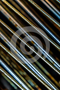 Iron rods. Abstract background. Grunge metal texture