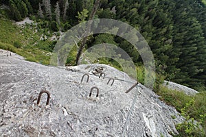 Iron rungs on Tristans Kirchbogensteig, SpielmÃÂ¤uer