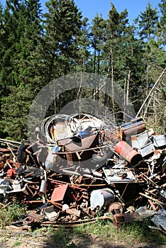 Iron scrap polution forest photo