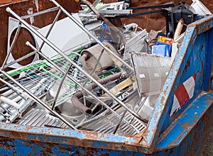 Iron scrap scrap collection metal scrap recycling center container