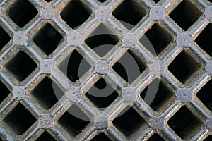 Iron sewer grate background