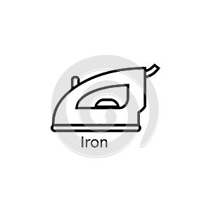 Iron simple line icon. Ironing clothes thin linear signs. Cleaning the house concept for websites, infographic, mobile application