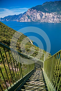 Iron staircase along the trail from Busatte to Tempesta photo