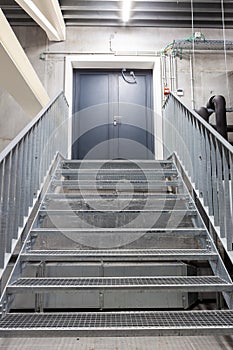 Iron stairs in a technical room
