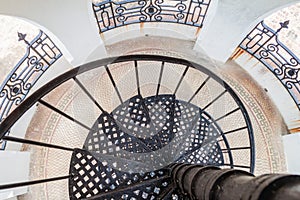 Iron stairs in the tower of Casa de la Cultura Benjamin Duarte in Cienfuegos, Cub