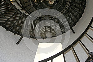 iron stairwell inside lighthouse