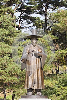 Iron statue of confucian officer. Middle Ages Asia