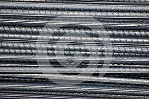 In the iron and steel industry, rebars in the factory photo