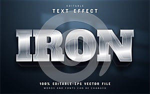 Iron text, silver style text effect editable
