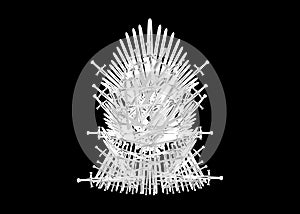 Iron throne icon. Vector illustration isolated or black background