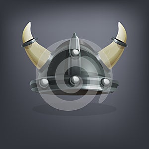 Iron viking fantasy armor helmet for game or cards.