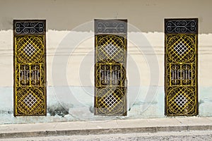 Iron window grilles in Santa Clara, Cuba