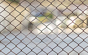 Iron wire fence. Fence grilles rust texture background. Fence Steel Background