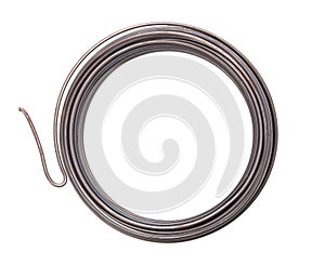 Iron wire roll, rolled up ferrous wire of pure, annealed iron, from above