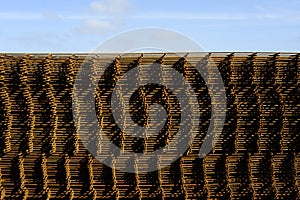 Iron Wire stacked on pile for construt