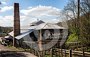 Iron works building in Blists Hill Victorian Town in Ironbridge, Shropshire, UK
