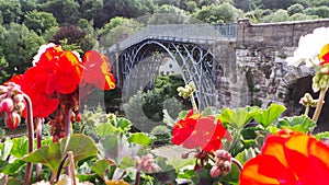Ironbridge with flowers