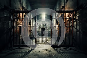 Ironclad Prison doors open. Generate Ai