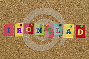 Ironclad word written on colorful notes photo