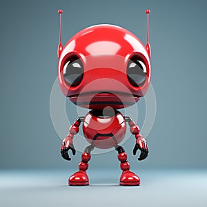 Ironic Red Robot With Shiny Eyes: A Unique Blend Of Insects, Flickr, And Babycore photo