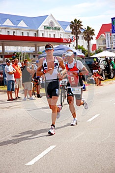 Ironman triathletes running