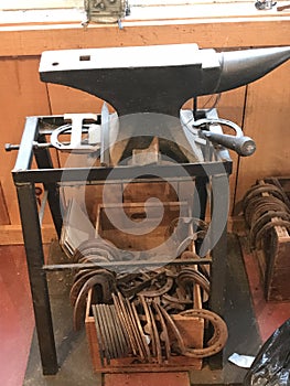 An ironsmith`s metal iron horn