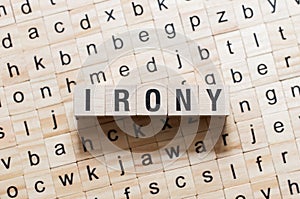 Irony word concept