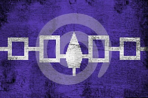 Iroquois confederacy rusty and grunge flag illustration photo