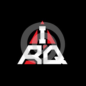 IRQ triangle letter logo design with triangle shape. IRQ triangle logo design monogram. IRQ triangle vector logo template with red