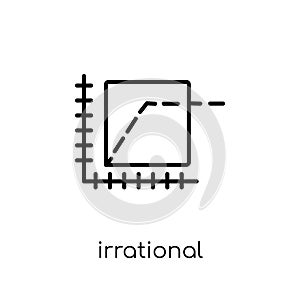 Irrational exuberance icon. Trendy modern flat linear vector Irrational exuberance icon on white background from thin line photo