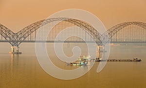 Irrawaddy Bridge in Sagaing, Myanmar