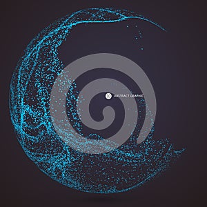 Irregular abstract graphics, dynamic particle composition.