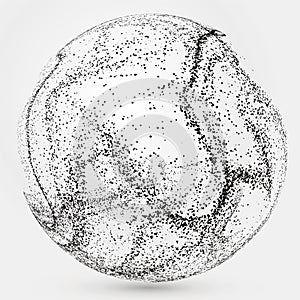 Irregular abstract graphics, dynamic particle composition.