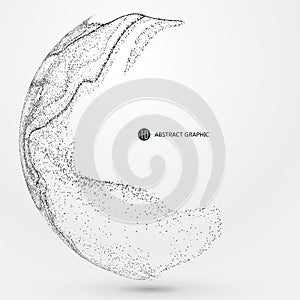 Irregular abstract graphics, dynamic particle composition.