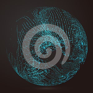 Irregular abstract graphics, dynamic particle composition.