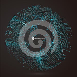 Irregular abstract graphics, dynamic particle composition.