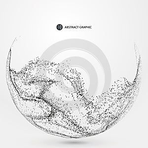 Irregular abstract graphics, dynamic particle composition.