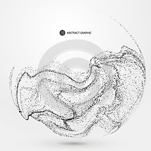 Irregular abstract graphics, dynamic particle composition.