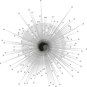 Irregular circle with irregular rays