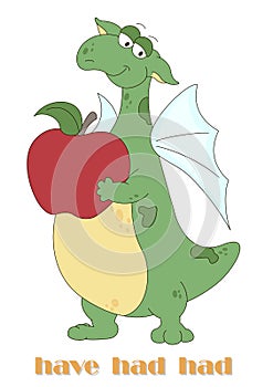 Irregular english verb to have with funny dragon