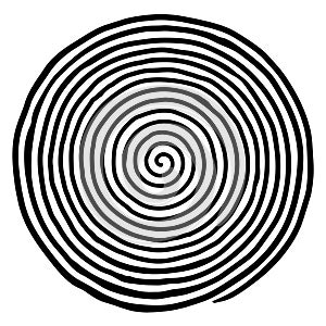 Irregular hand drawn spiral, version 4.