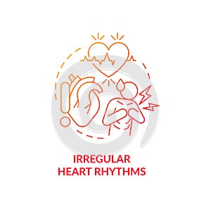 Irregular heart rhythms red gradient concept icon photo