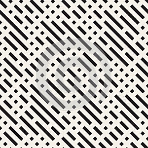 Irregular Maze Shapes Tiling Contemporary Graphic Design. Vector Seamless Black and White Pattern