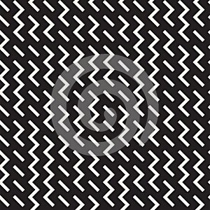 Irregular Maze Shapes Tiling Contemporary Graphic Design. Vector Seamless Black and White Pattern