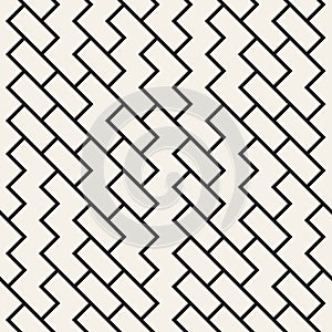 Irregular Maze Shapes Tiling Contemporary Graphic Design. Vector Seamless Black and White Pattern