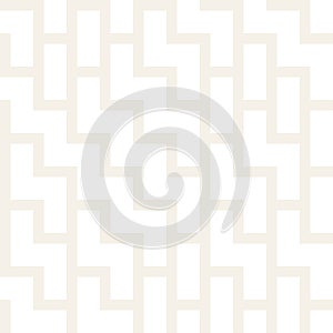 Irregular Maze Shapes Tiling Contemporary Graphic Design. Vector Seamless Black and White Pattern