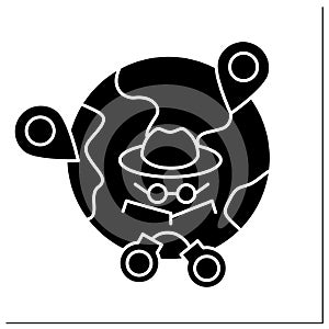 Irregular migration glyph icon