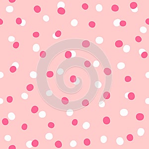 Irregular polka dot. Seamless pattern for girls. Stylish print.