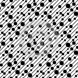 Irregular polka dots seamless pattern. Circle shapes texture background.